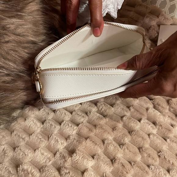 White and Gold Studded Women's Clutch - Picture 3 of 4